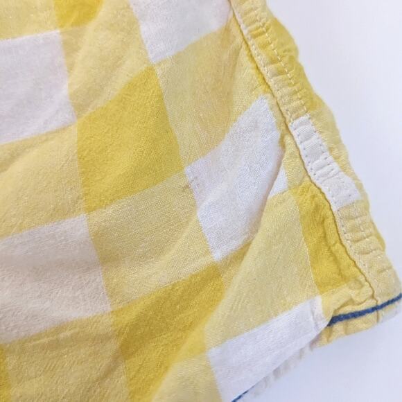 Mini Boden Button Down Shirt Boys Sz 2-3Y Yellow Gingham Linen - Picture 4 of 7